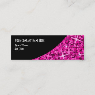 Tarjeta de negocios Glitz Pink Black Curve