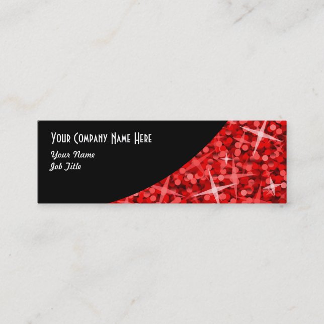 Tarjeta de negocios Glitz Red Black Curve (Anverso)