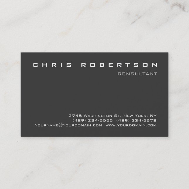 Tarjeta De Negocios Gris Moderna Y Atractiva (Anverso)