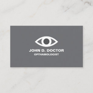 Tarjeta de negocios gris optometrista u oftometris