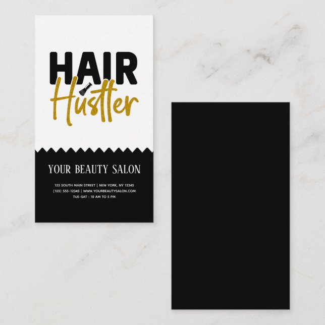Tarjeta de negocios Hair Hustler (Anverso / Reverso)