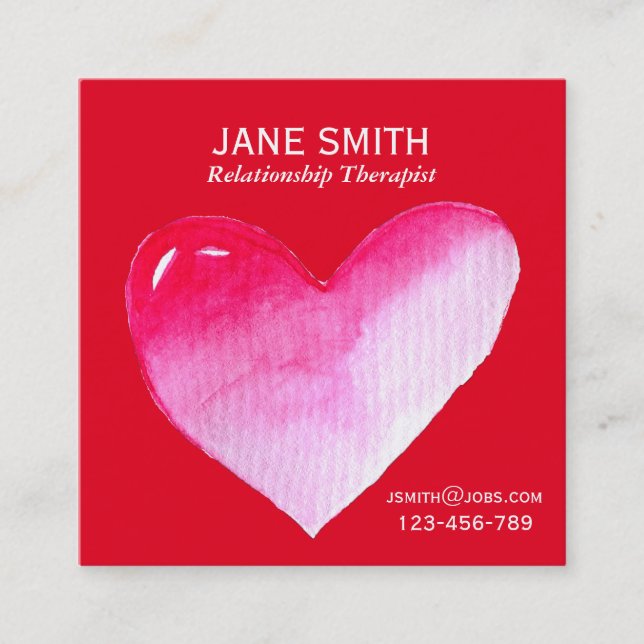 Tarjeta de negocios Heart Relationship Therapist (Anverso)