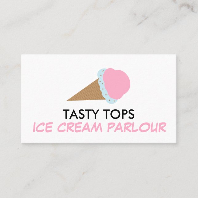 Tarjeta De Negocios Ice Cream Cone, Ice Cream Parl (Anverso)