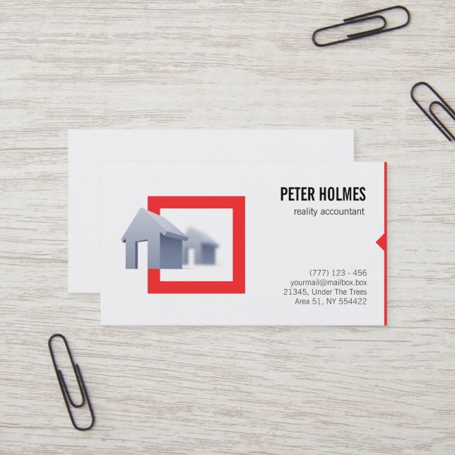 Tarjeta de negocios inmobiliaria para contable de  (Anverso/Reverso In Situ)