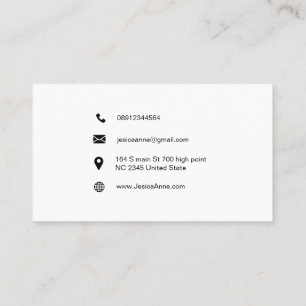 Tarjeta de negocios minimalista en blanco y negro