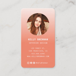 Tarjeta de negocios moderna con foto y medios soci