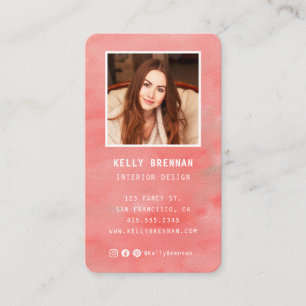 Tarjeta de negocios moderna con foto y medios soci