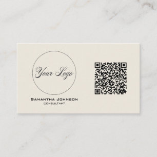 Tarjeta De Negocios Moderna De Código QR En Negro 