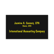 Tarjeta de negocios moderna de color negro amarill