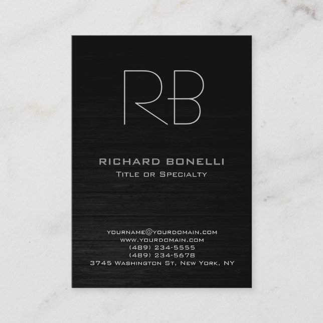 Tarjeta de negocios moderna de fondo de madera (Anverso)