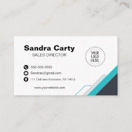 Tarjeta de negocios moderna en blanco y azul