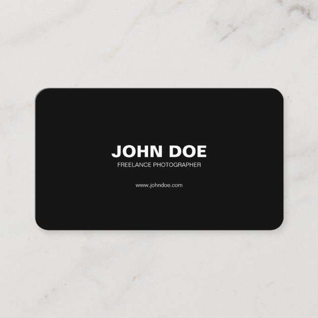 Tarjeta de negocios moderna en blanco y negro con  (Anverso)