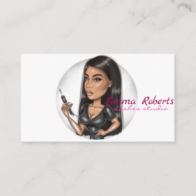 Tarjeta de negocios moderna para artistas Lashes (Anverso)