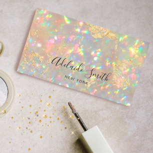 tarjeta de negocios opal de piedra brillante