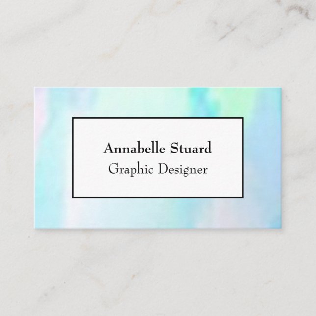 Tarjeta de negocios Opal elegante, moderna y exclu (Anverso)