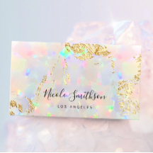 tarjeta de negocios opal faux pearlescent