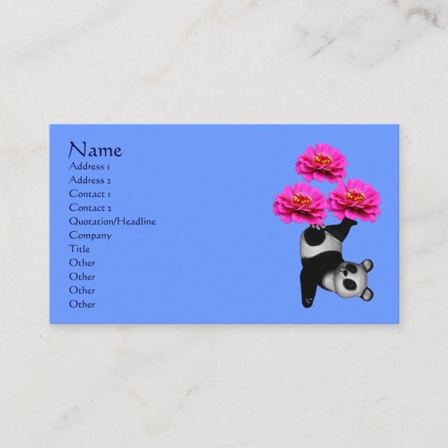 Tarjeta De Negocios Para Animales Panda Bear And F (Anverso)