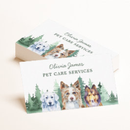 Tarjeta de negocios para el cuidado de mascotas co