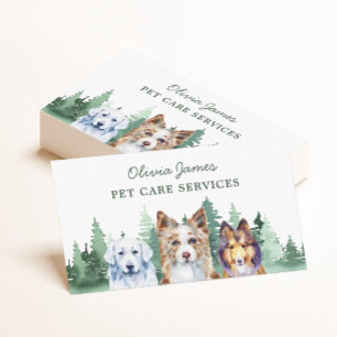 Tarjeta de negocios para el cuidado de mascotas co