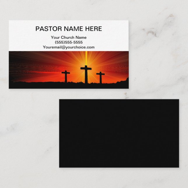 Tarjeta De Negocios Pastor E Iglesia (Anverso / Reverso)