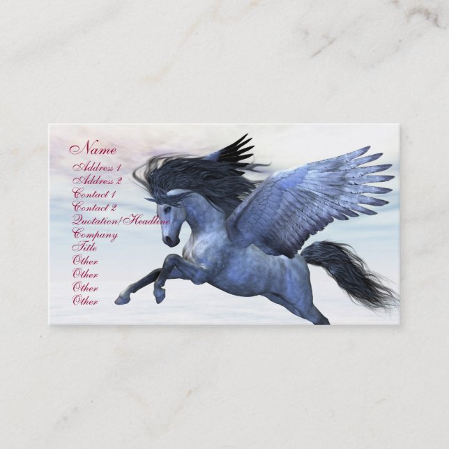 TARJETA DE NEGOCIOS PEGASUS DE PLATA (Anverso)
