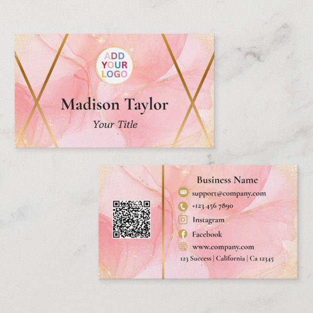 Tarjeta De Negocios personalizado En Código QR Mod (Anverso / Reverso)