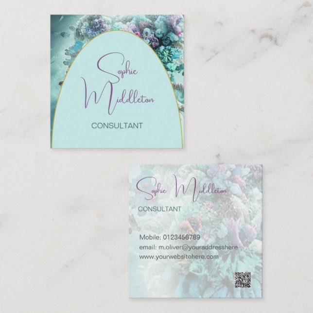 Tarjeta De Negocios QR Ocean Under Sea Coral (Anverso / Reverso)