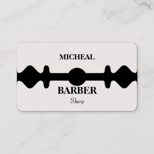 Tarjeta de negocios Razor Gold Blade Barber