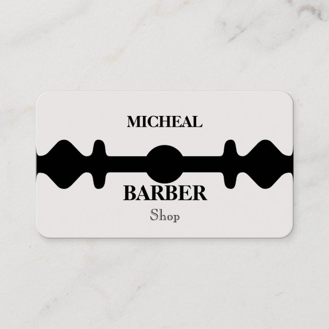 Tarjeta de negocios Razor Gold Blade Barber (Anverso)