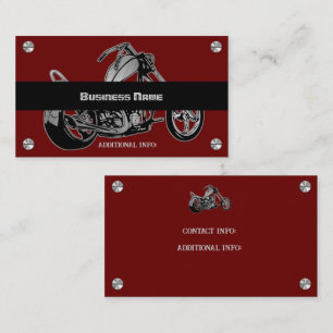 Tarjeta De Negocios Red And Black Motorcycle Shop