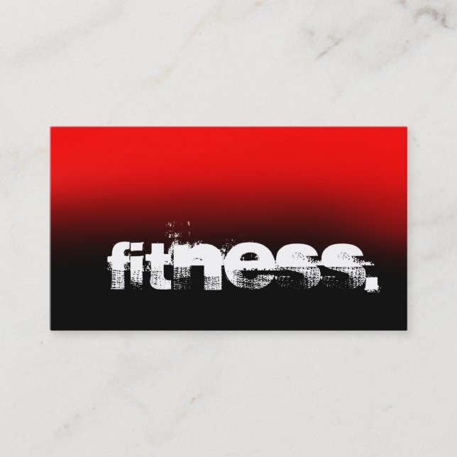 Tarjeta de negocios Red Black Personal Trainer Fit (Anverso)