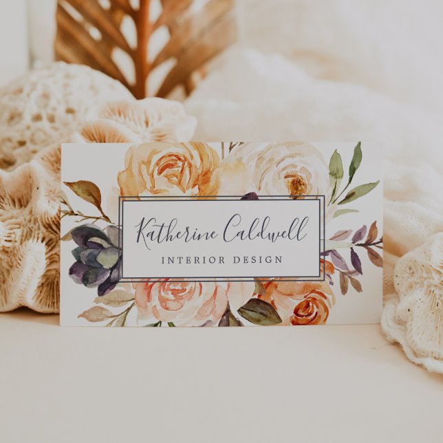 Tarjeta de negocios Rustic Earth Florals (Subido por el creador)