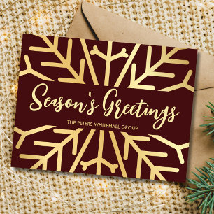 Tarjeta de negocios Simple Feliz Navidad copo de n