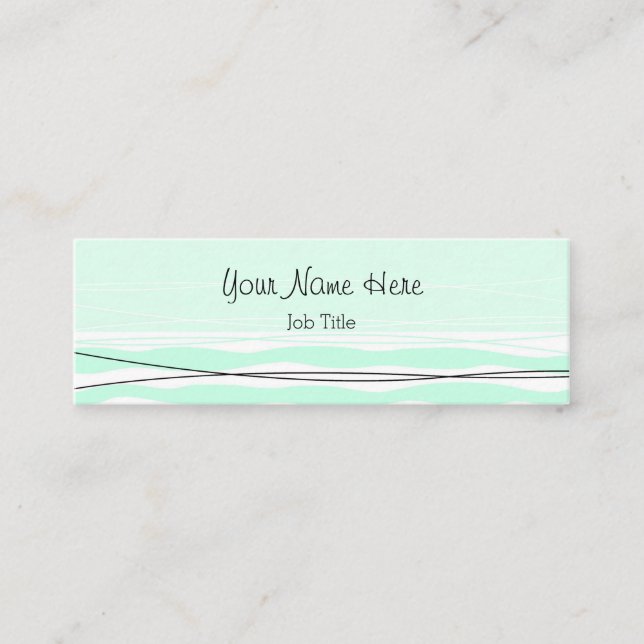 Tarjeta de negocios Skinny aqua de Atlantic Stripe (Anverso)