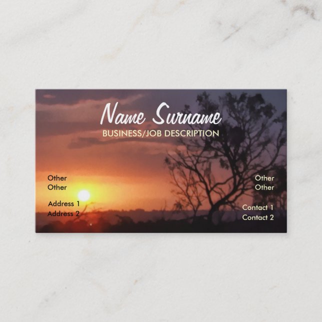 Tarjeta de negocios Sunset Evening Skies (Anverso)