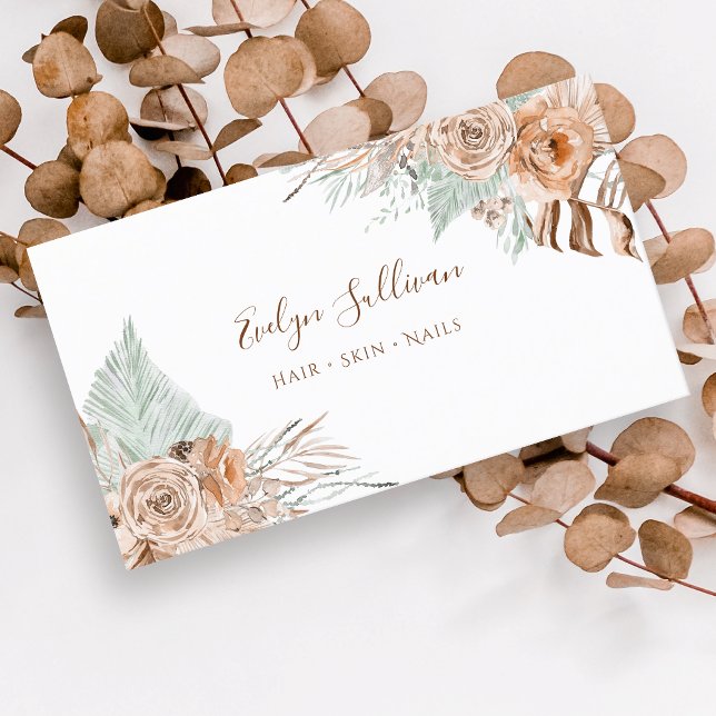 tarjeta de negocios tropical beige y menta (Subido por el creador)