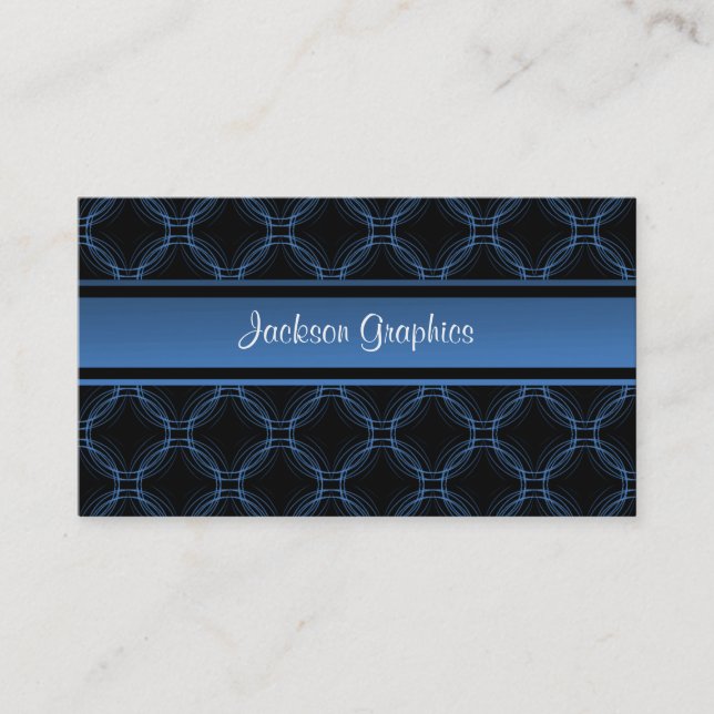 Tarjeta de Negocios Uptown Elegance, Azul Eléctric (Anverso)