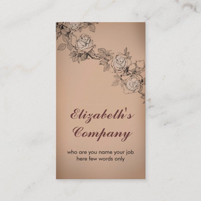 tarjeta de negocios vintage elegante y marrón simp (Anverso)