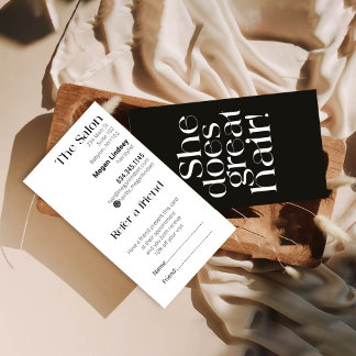 Tarjeta De Negocios Vintage Moderna De Cabello Bla