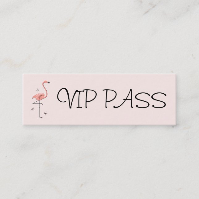 Tarjeta de negocios "VIP PASS" rosa Flamingo (Anverso)