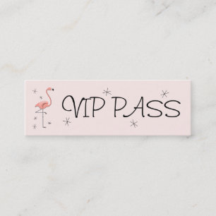 Tarjeta de negocios "VIP PASS" rosa Flamingo