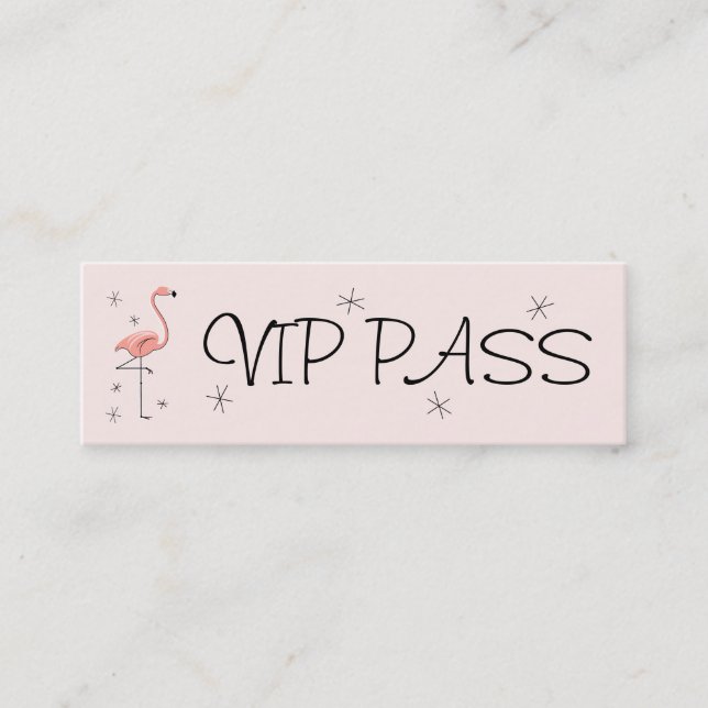 Tarjeta de negocios "VIP PASS" rosa Flamingo Skinn (Anverso)
