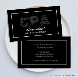 Tarjeta de Negra de Contador Elegante Moderno