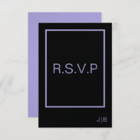 TARJETA de negro y lavanda RSVP de bodas