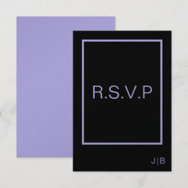 TARJETA de negro y lavanda RSVP de bodas