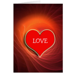 Tarjeta de neón del corazón