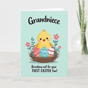 Tarjeta de nido de primavera feliz para recién nac