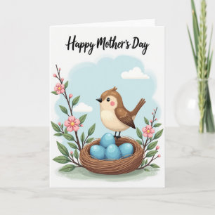 Tarjeta de Nido del Día de las Madres Floral