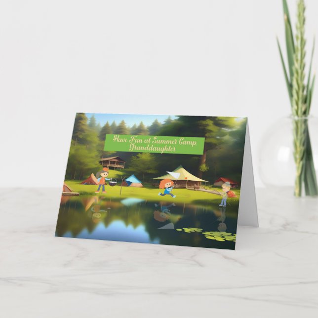 Tarjeta de nieta del campamento de verano de los a (Anverso)