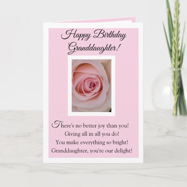 Tarjeta de nieta feliz cumpleaños (Anverso)